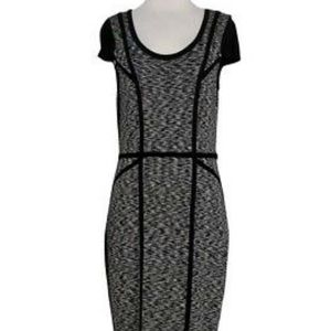 Milly black and white bodycon knit dress, small